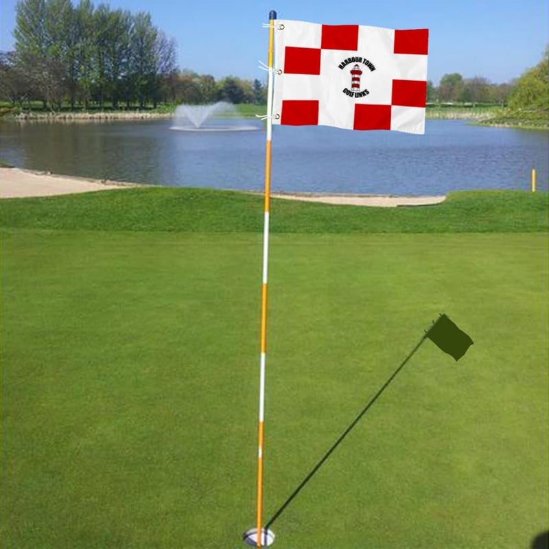 2BUT Harbour Town Golf Links Golf Pin PGA Flag Practic Putting Green Golf Flag For Backyard Garden Double-Sewn 600D Nylon Miniature Pin Flag (Red 20"X13" Grommet) - Image 4
